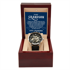 To My Grandson Openwork Watch
