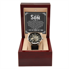 To My Son, I Am So Proud Of You Openwork Watch