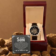 To My Son, I Am So Proud Of You Openwork Watch