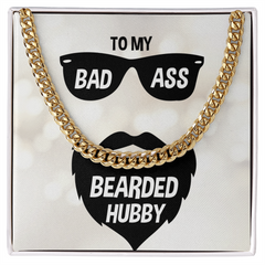 To My Bad Ass Bearded Hubby Cuban Necklace