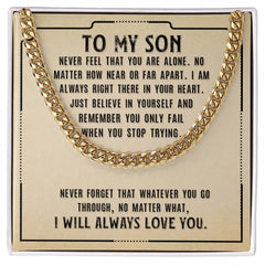 To My Son Cuban Necklace