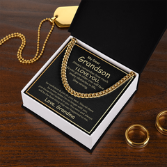 To My Grandson, Love Grandma Cuban Link Chain Necklace