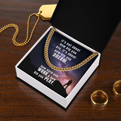Dream, Work, Play Cuban Link Chain Necklace