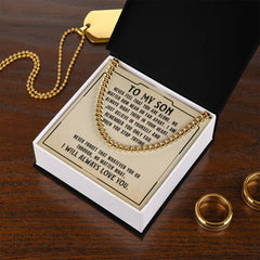 To My Son Cuban Necklace