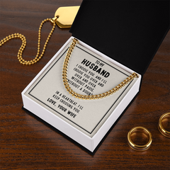 To My Husband Cuban Link Chain Necklace
