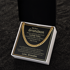 To My Grandson, Love Grandma Cuban Link Chain Necklace