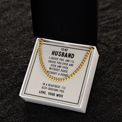 To My Husband Cuban Link Chain Necklace
