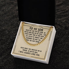 To My Son Cuban Necklace