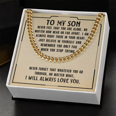 To My Son Cuban Necklace