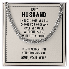To My Husband Cuban Link Chain Necklace