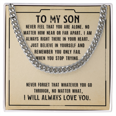 To My Son Cuban Necklace