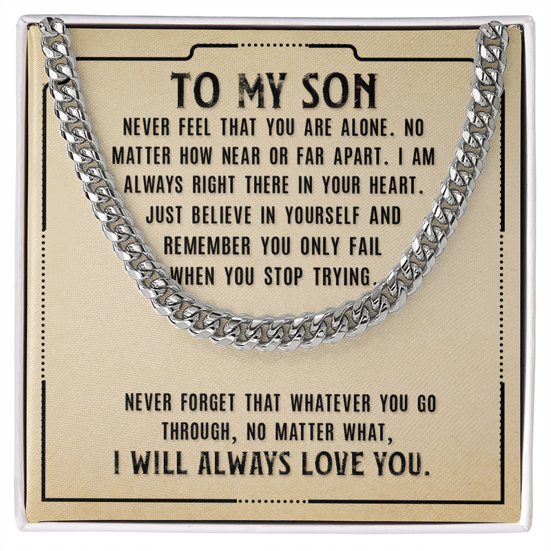 To My Son Cuban Necklace