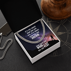 Dream, Work, Play Cuban Link Chain Necklace