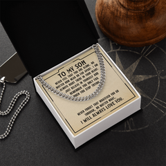To My Son Cuban Necklace