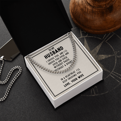To My Husband Cuban Link Chain Necklace