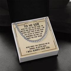 To My Son Cuban Necklace