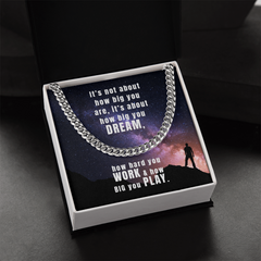 Dream, Work, Play Cuban Link Chain Necklace