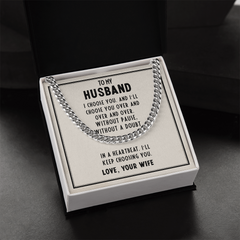 To My Husband Cuban Link Chain Necklace
