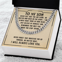 To My Son Cuban Necklace