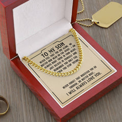 To My Son Cuban Necklace