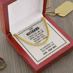 To My Husband Cuban Link Chain Necklace