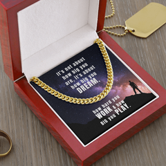 Dream, Work, Play Cuban Link Chain Necklace