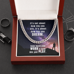 Dream, Work, Play Cuban Link Chain Necklace