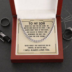To My Son Cuban Necklace