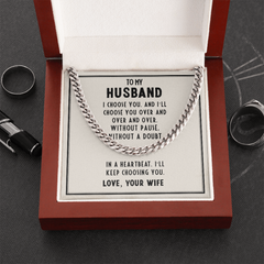 To My Husband Cuban Link Chain Necklace