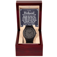 To My Husband Wooden Watch