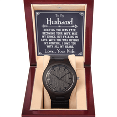 To My Husband Wooden Watch