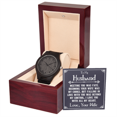 To My Husband Wooden Watch