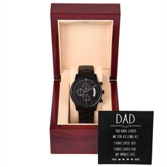 To Dad Black Chronograph Watch
