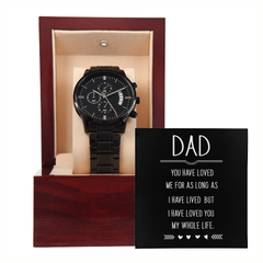 To Dad Black Chronograph Watch